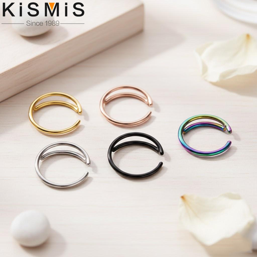 Body Jewelry Septum - Stainless Steel Moon Nose Hoop Small