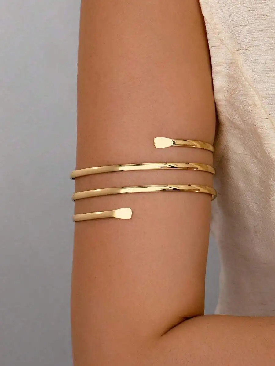 Body Jewelry For You - 1pc Women Metal Wire Armband, Upper