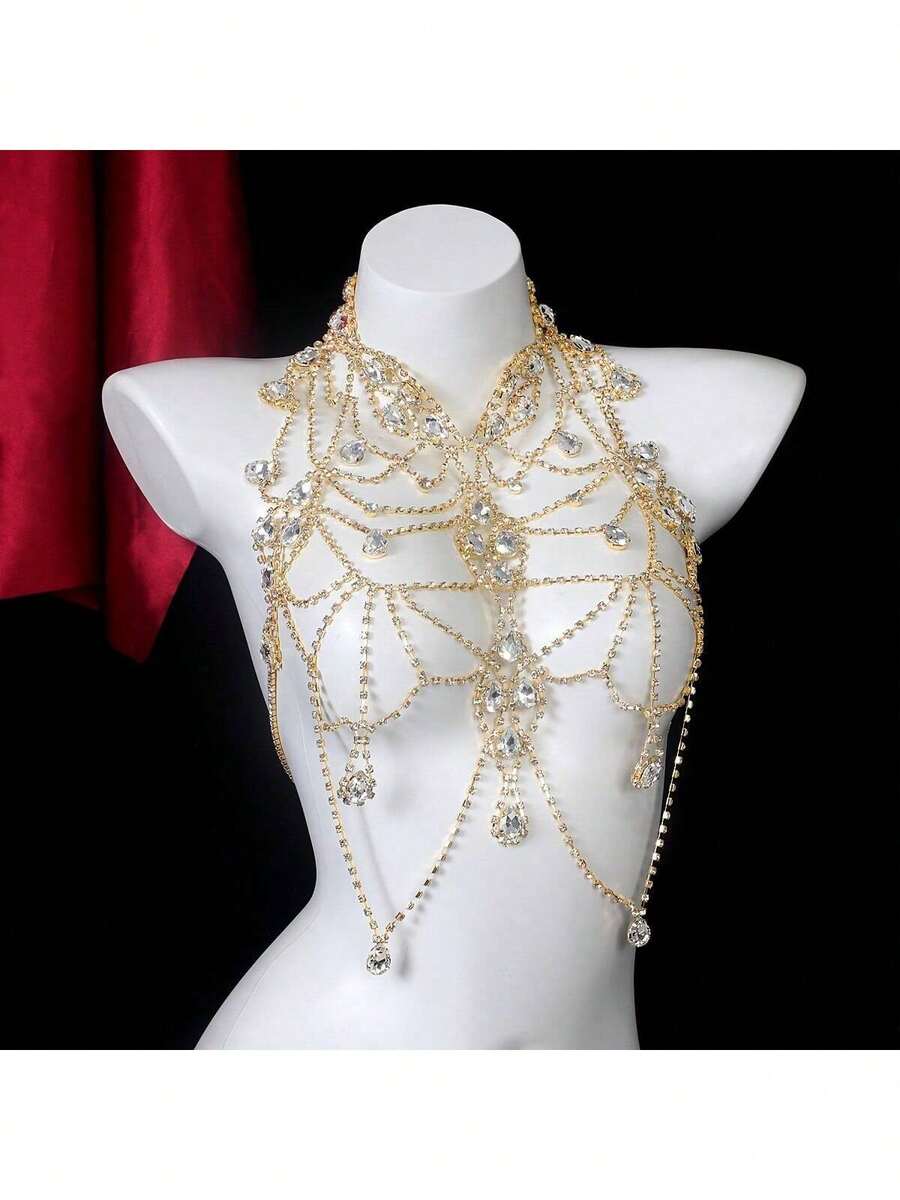Body Jewelry For You - Rhinestone Body Chain Bra Necklace For