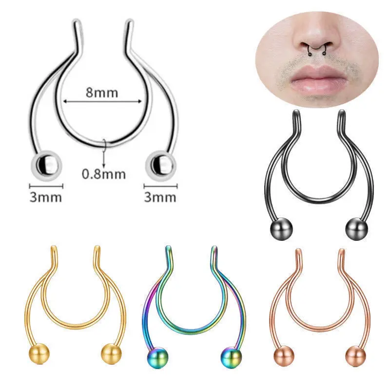 U Shaped Fake Nose Ring Hip Ho - đánh giá và giá Body Jewelry Septum