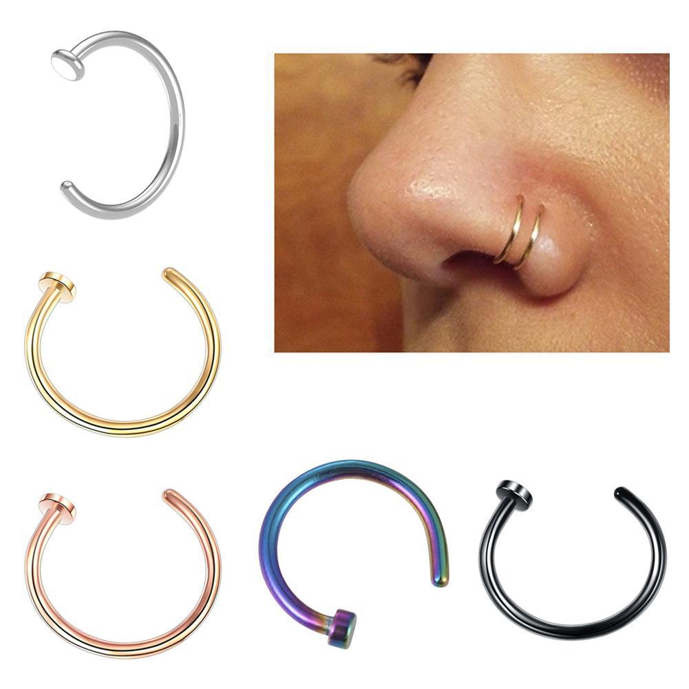 1PCS Fake Piercing Nose Hoop S - đánh giá và giá Body Jewelry Septum