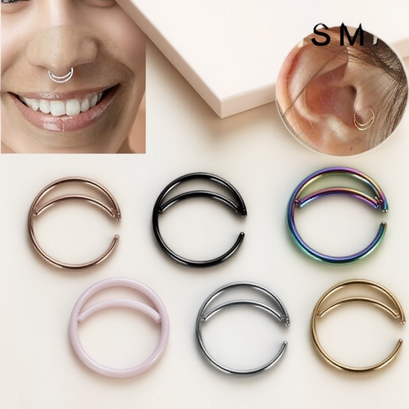 Stainless Steel Moon Nose Hoop - đánh giá và giá Body Jewelry Septum