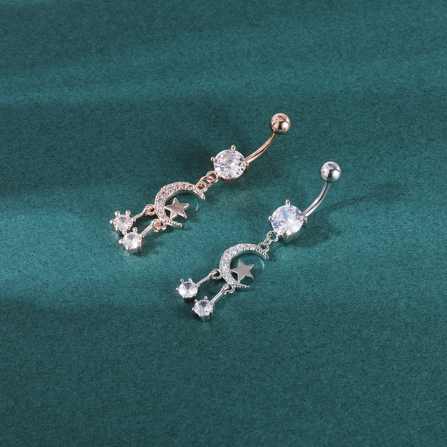 ZS 14G 1PC Zircon Flower Belly - đánh giá và giá Body Jewelry Real Gold