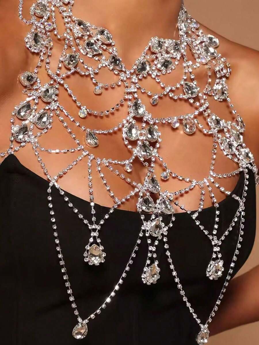 Rhinestone Body Chain Bra Neck - đánh giá và giá Body Jewelry For You