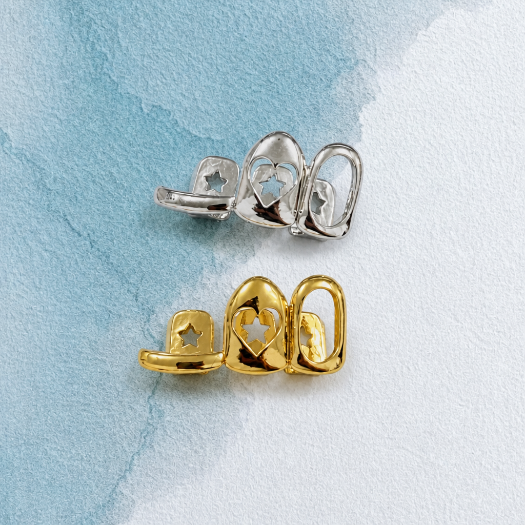 Halloween Hit Hip-Hop Three-Pi - đánh giá và giá Body Jewelry Real Gold