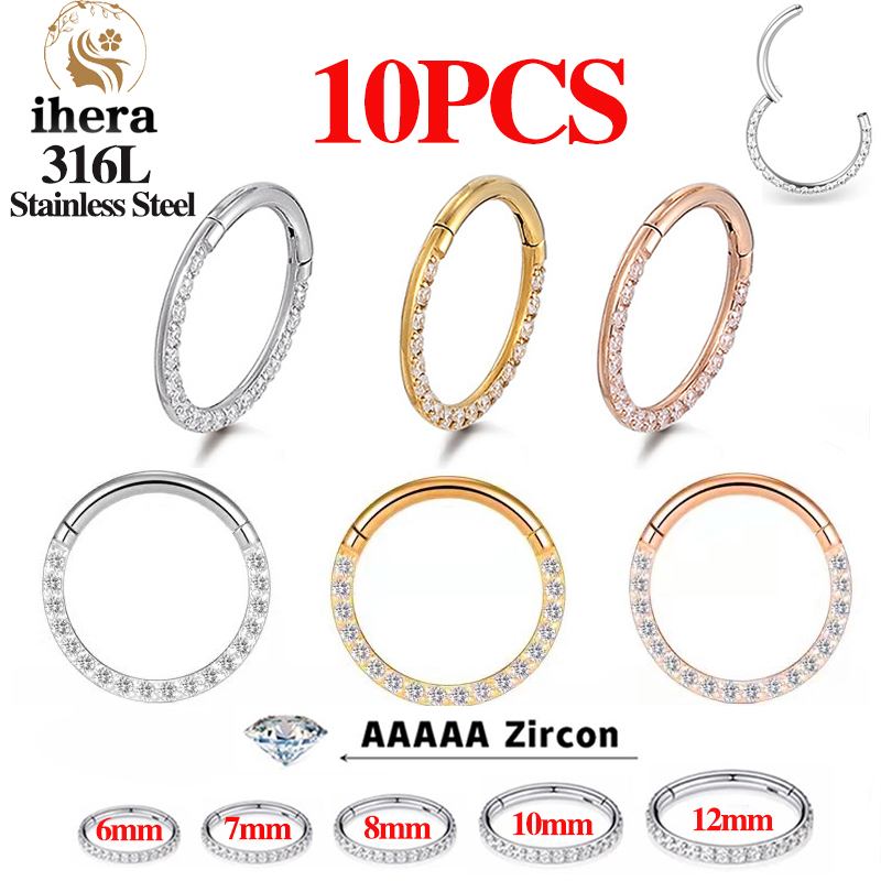 1/10PCS Stainless Steel Nose R - đánh giá và giá Body Jewelry Septum