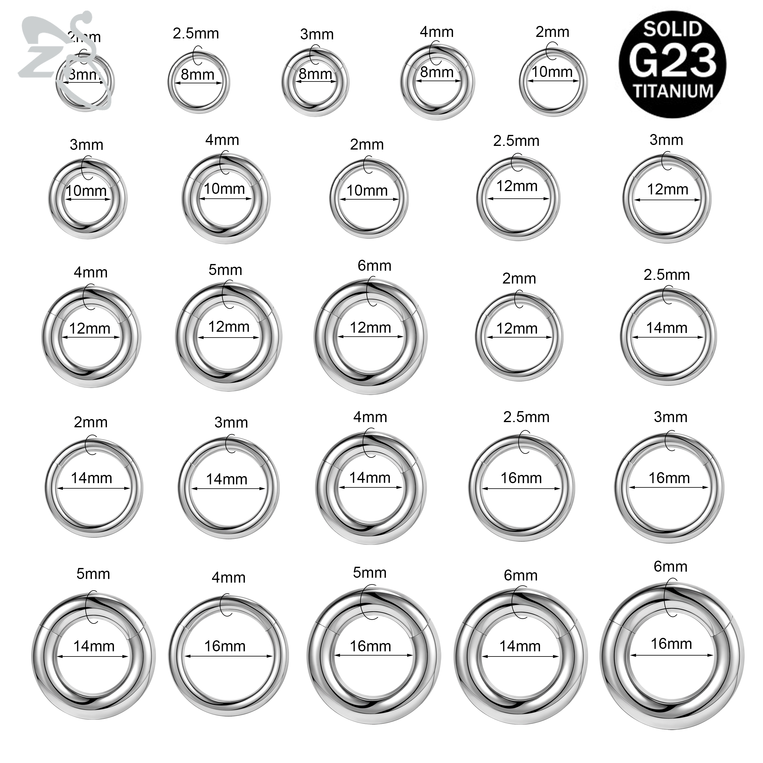 ZS 1 PC F136 G23 Titanium Hoop - đánh giá và giá Body Jewelry Septum