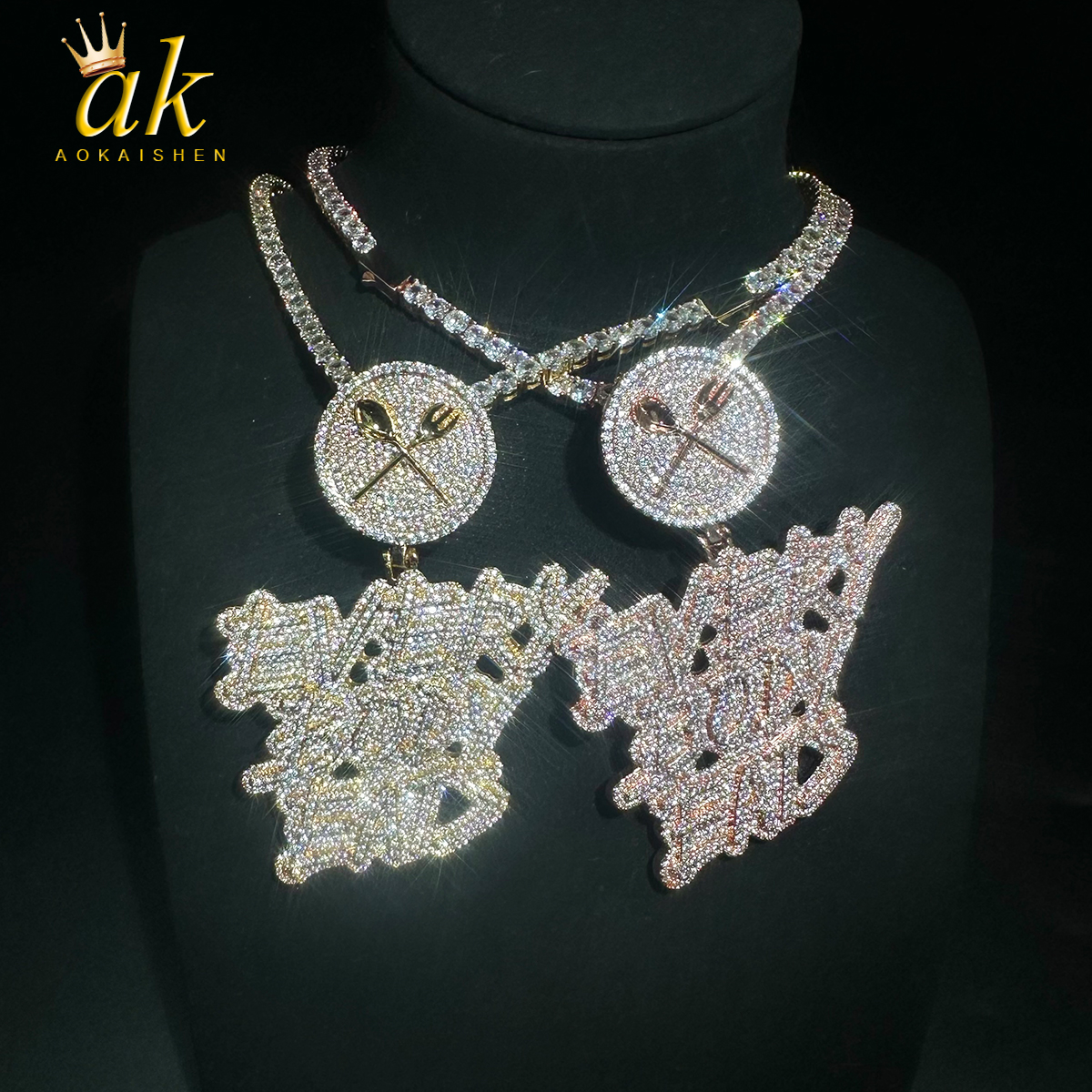 Aokaishen Iced Out Necklace Pe - đánh giá và giá Body Jewelry Real Gold
